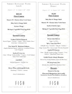 FISH Stamford Summer Restaurant Week 2022