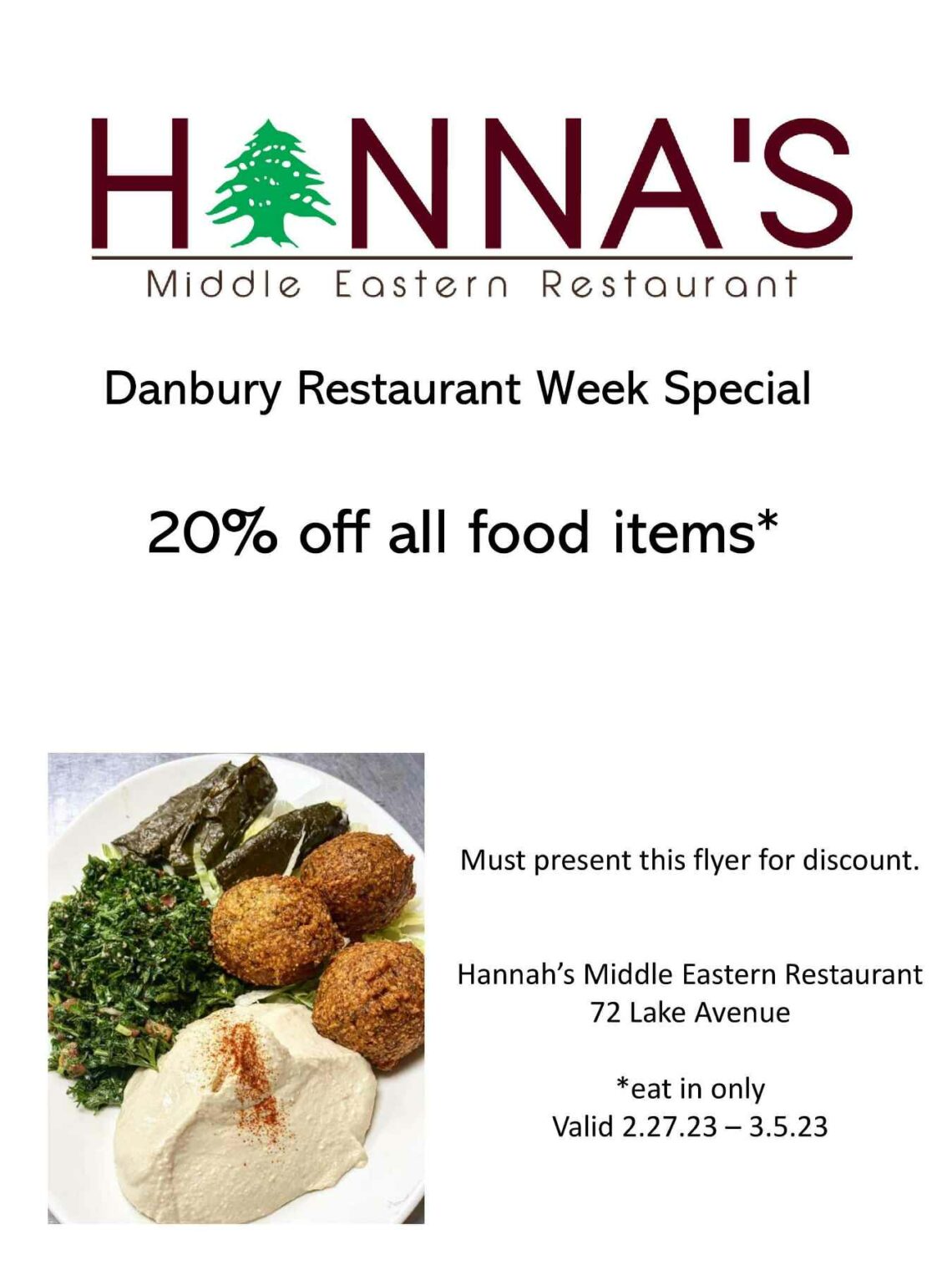Hanna’s Middle Eastern Restaurant Danbury Restaurant Week