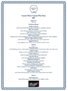 South Bay Lunch New Haven Restaurant Week Menu