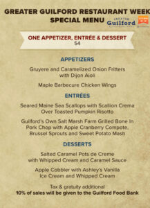 South Lane Bistro Greater Guilford Restaurant Week Fall Menu 2022