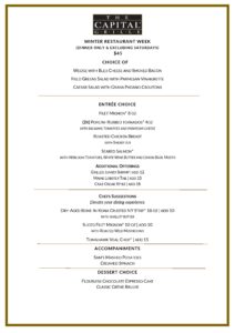 Capital Grille Stamford Restaurant Week Menu 2023