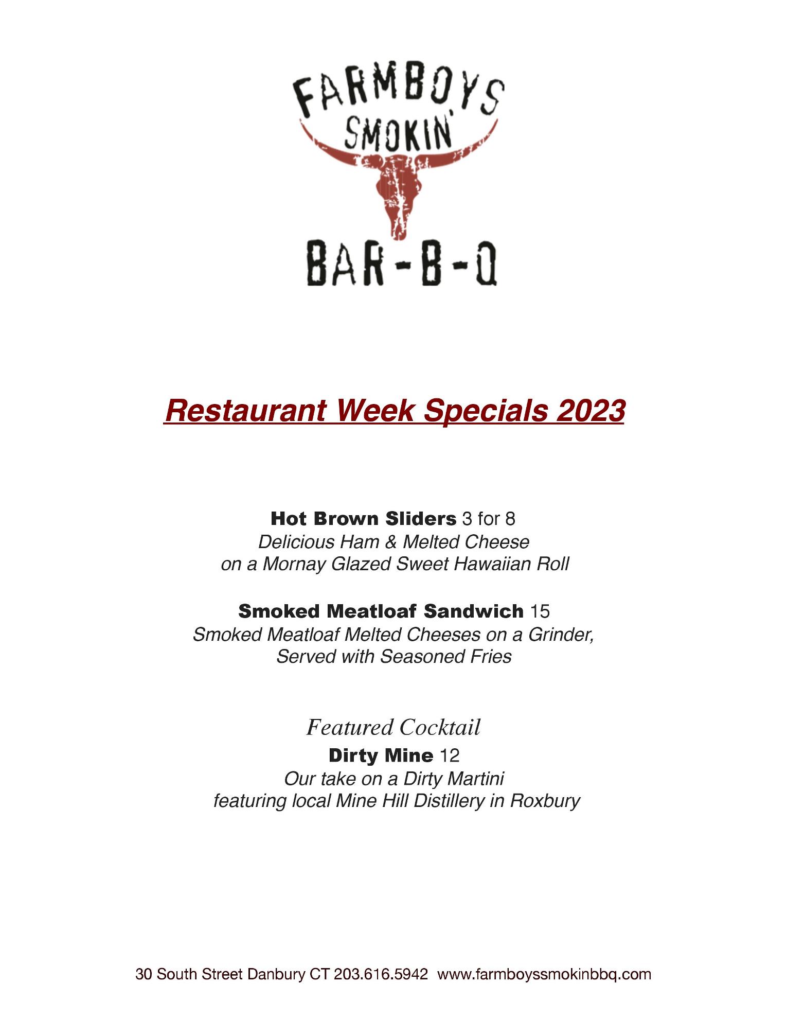 Farmboys Smokin’ BBQ Danbury Restaurant Week Connecticut Restaurant