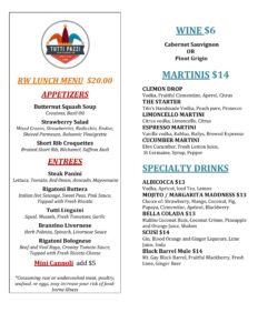 Tutti Pazzi Stamford Restaurant Week Menu 2023